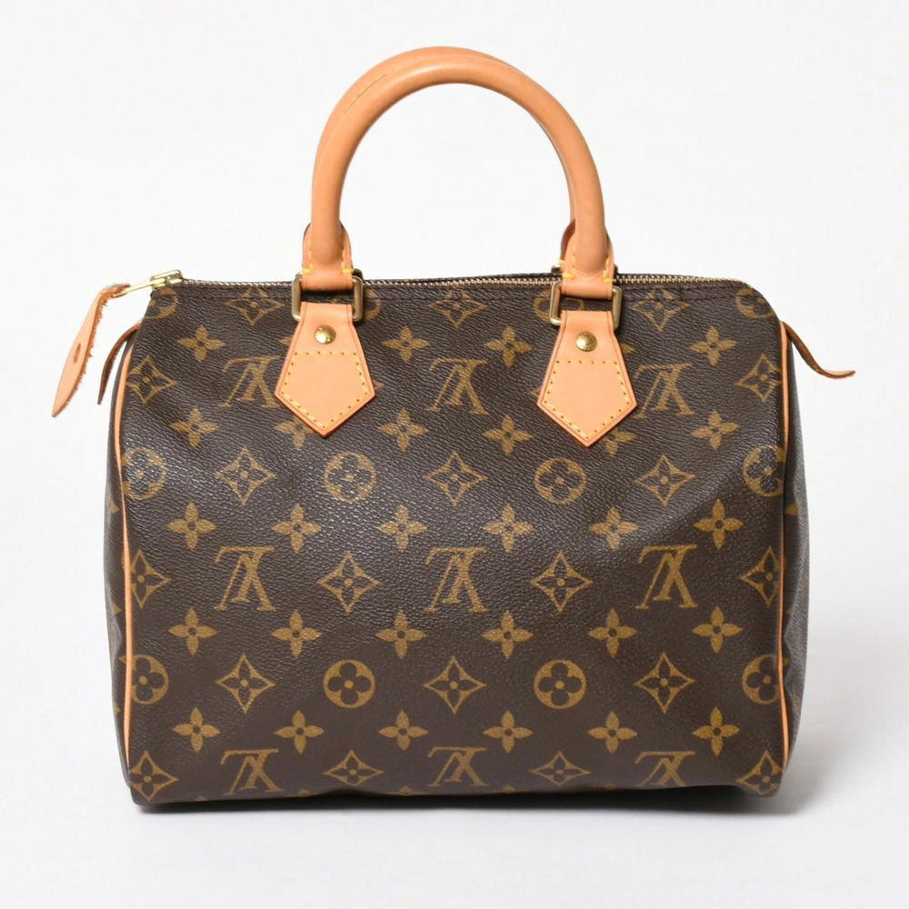 LOUIS VUITTON Speedy Handbag Monogram Leather Brown